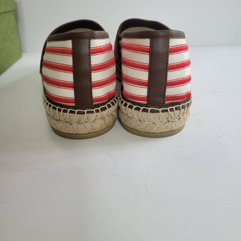 Gucci Red and White Striped Espadrilles - Picture 4 of 8